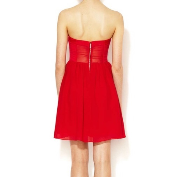 ERIN Anthropologie red dress strapless prom - Picture 2 of 13